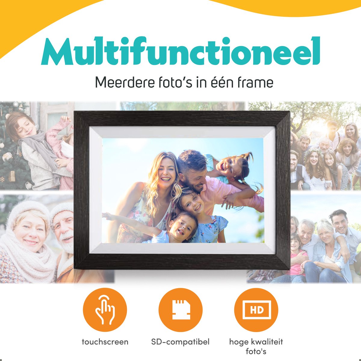 Digitale fotolijst WF-105T-BL Zwart Hout Frameo WiFi Digitale fotolijst WF-105T-BL Zwart Hout Frameo WiFi