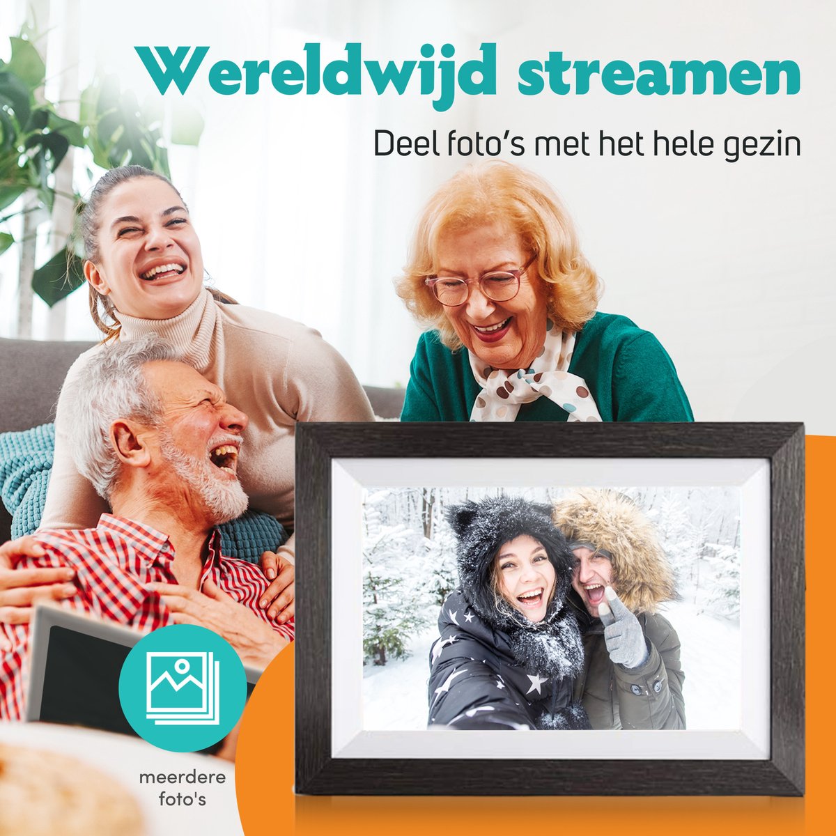 Digitale fotolijst WF-105T-BL Zwart Hout Frameo WiFi Digitale fotolijst WF-105T-BL Zwart Hout Frameo WiFi