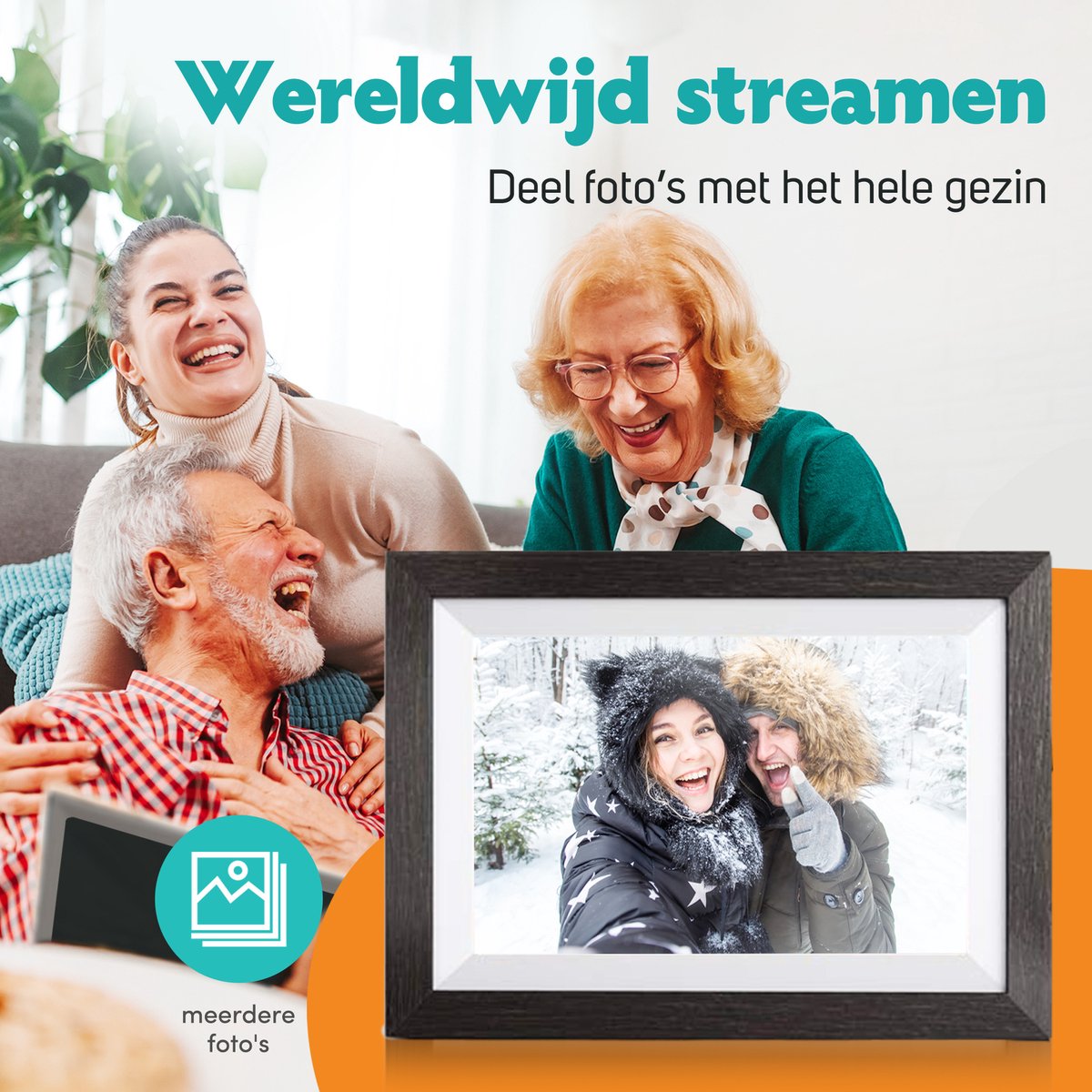 Digitale fotolijst WF-805T Zwart Normaal Frameo WiFi