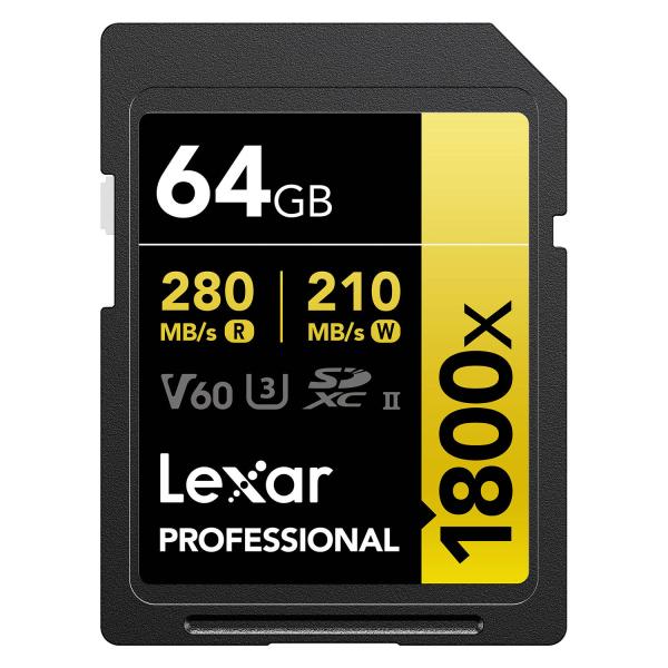 Lexar SDXC 64 GB SD PRO UHS-II U3 V60 1800x