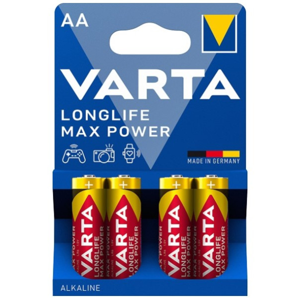 Varta Longlife Max Power AA / LR06 Alkalinebatterijen 4-Pack