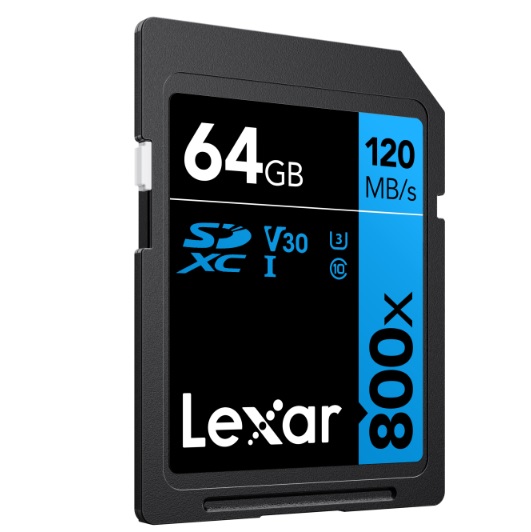 Lexar SDXC Blue Series UHS-I 800x 64GB V30