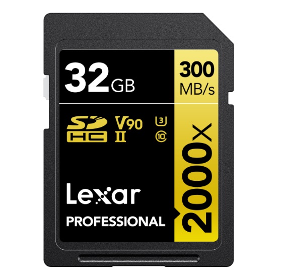 Lexar SDXC Professional UHS-II 2000x 32GB Gold Series 