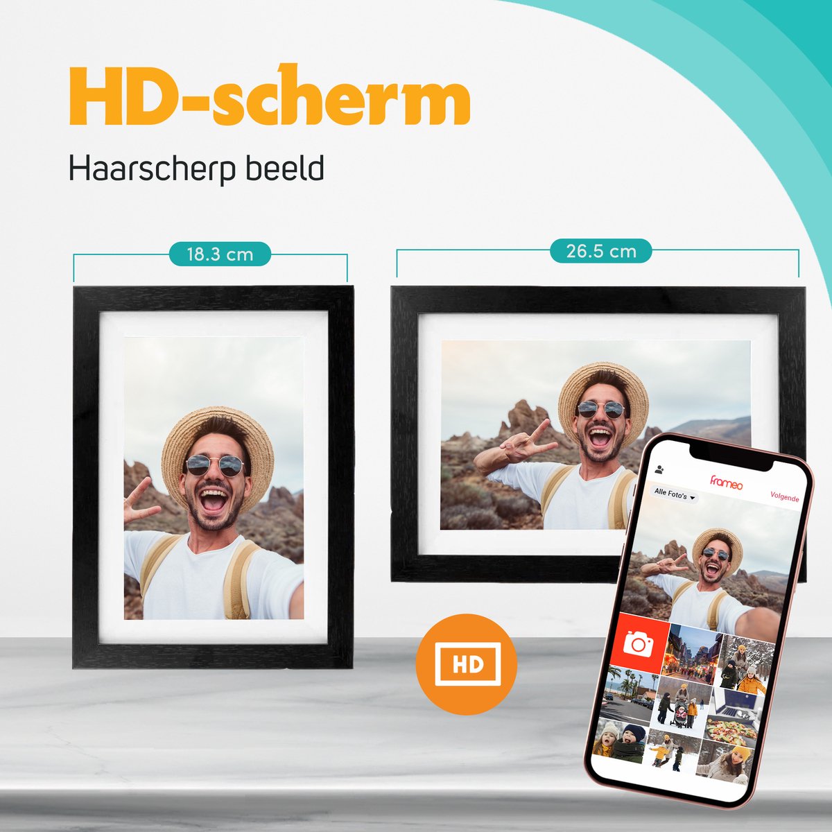 Digitale fotolijst WF-105T-BL Zwart Hout Frameo WiFi Digitale fotolijst WF-105T-BL Zwart Hout Frameo WiFi