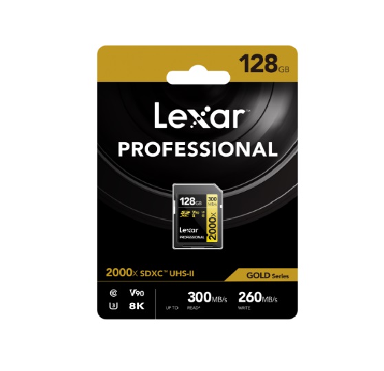Lexar SDXC Professional UHS-II 2000x 128GB Gold Series