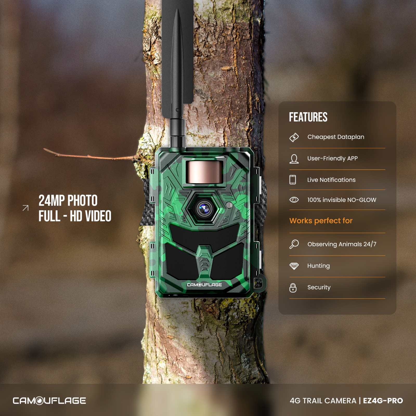 Wildcamera Camouflage EZ4G PRO