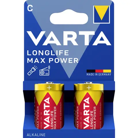 Varta Longlife Max Power C / LR14 Baby Alkalinebatterijen 2-Pack
