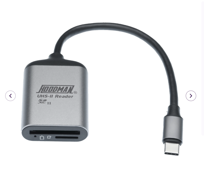 Hoodman Steel SD & Micro SD UHSII  card reader USB 3.2 Gen 1