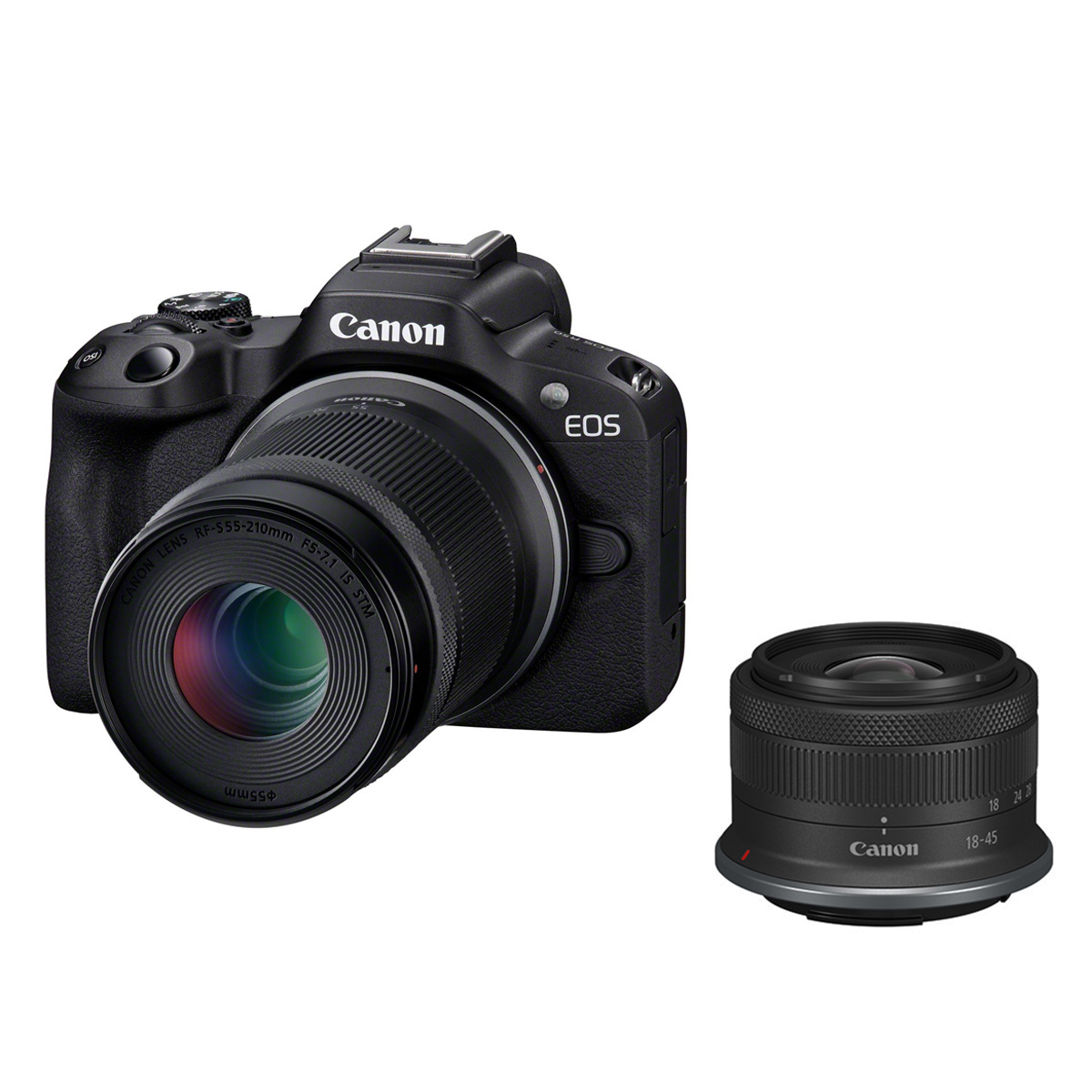Canon EOS R50  +  RF-S 4.5-6.3/18-45mm IS STM  + RF-S 5-7.1/55-210mm