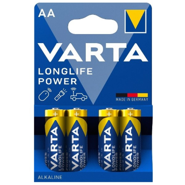 Varta Longlife Power AA / LR06 Alkalinebatterijen 4-Pack